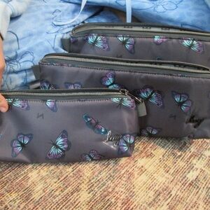 Lug schooner Cosmetic Bags with Colorful Butterfly Print